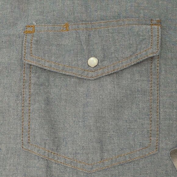 Key XLT Blue Chambray Men's Short Sleeve Western Work Shirt Pearl Snap 5007.45 - Picture 10 of 10